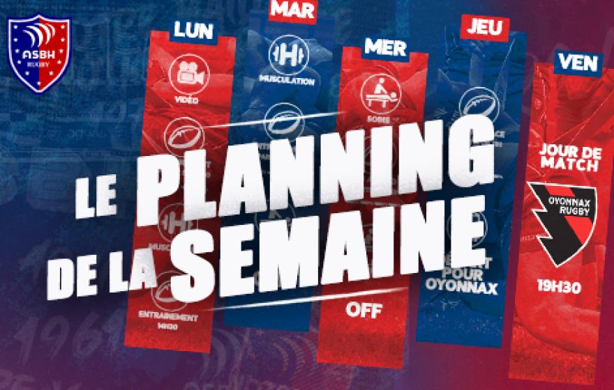 LE PLANNING DE LA SEMAINE 01